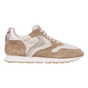 Voile Blanche Damen Julia Braun Wildleder/Beige Wolle/Metallic