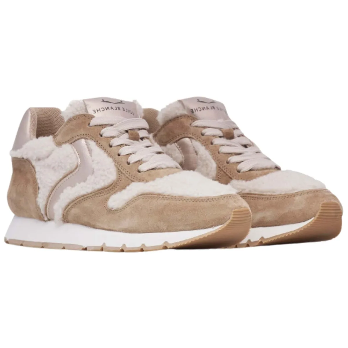 Voile Blanche Damen Julia Braun Wildleder/Beige Wolle/Metallic