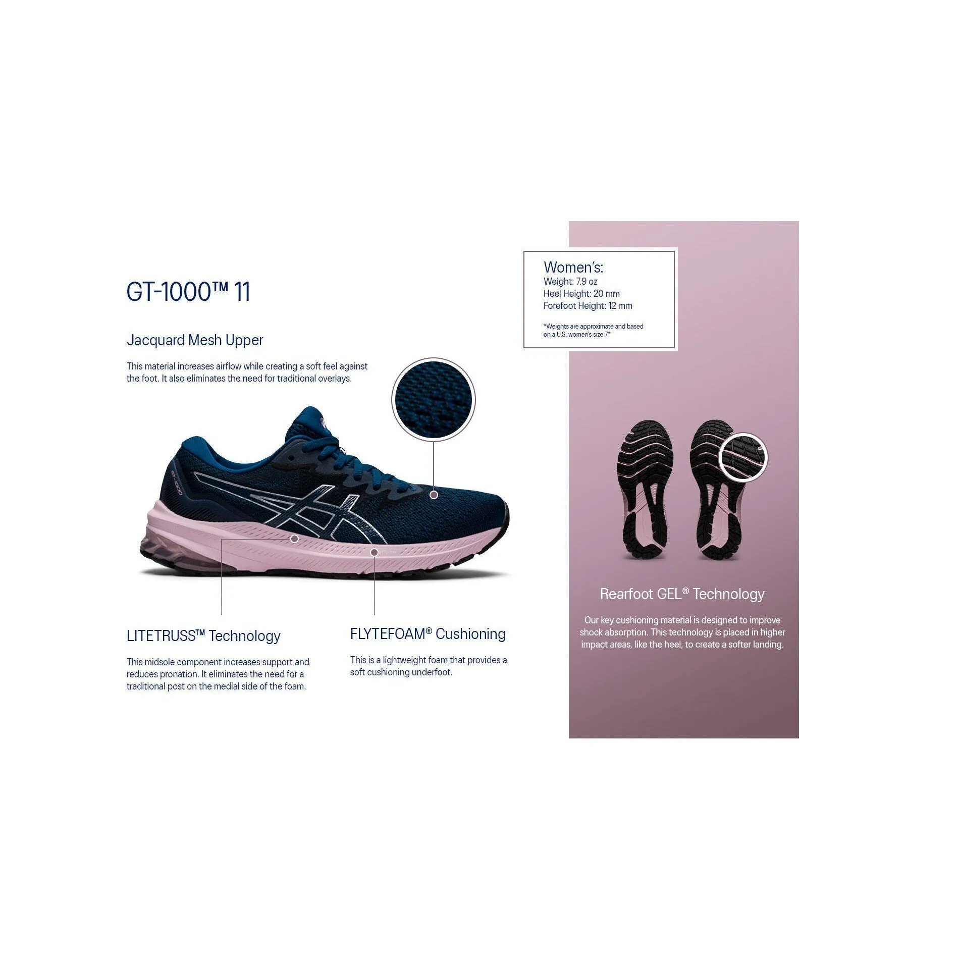 Asics GT-1000 11 Damen in Schwarz/Orchidee